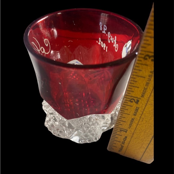 Antique Early 1900's Red Ruby Flash Souvenir Glass small Mug 1902 - Picture 5 of 5